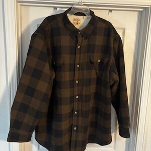 RedHead Sherpa-Lined Plaid Long-Sleeve Shirt Jacket Mens 2X (C5)
